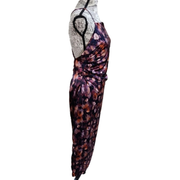 Jason Wu floral flattering‎ ruched watercolor midi dress size small new!!! - Picture 4 of 8
